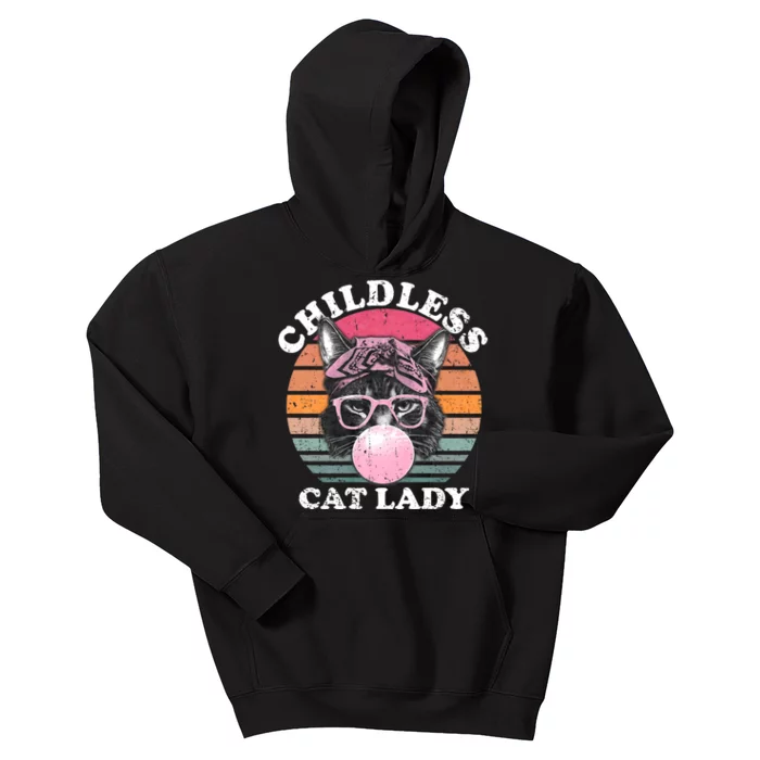 Childless Cat Lady 2024 For President Kids Hoodie