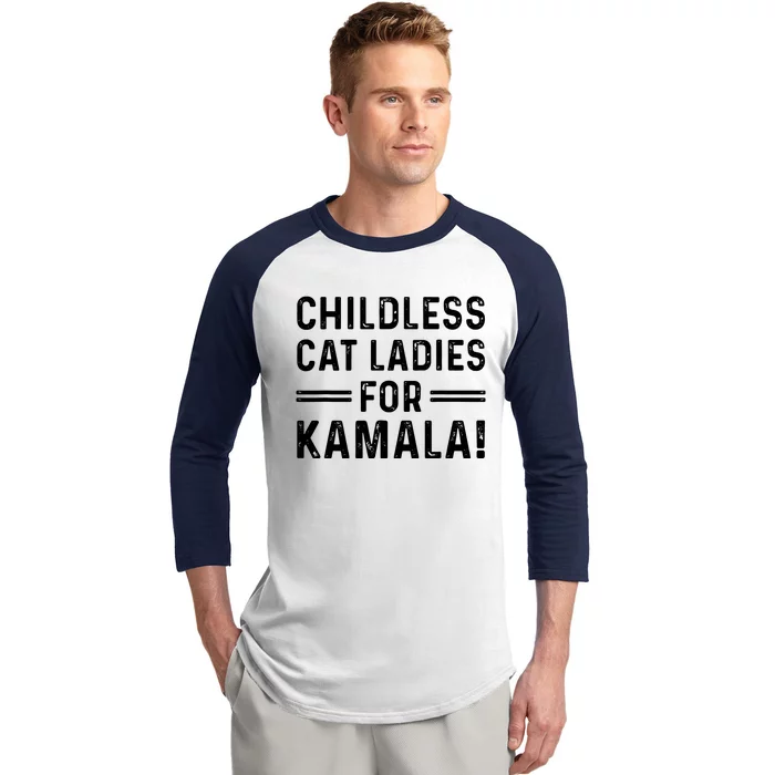 Childless Cat Ladies For Kamala 2024 Baseball Sleeve Shirt