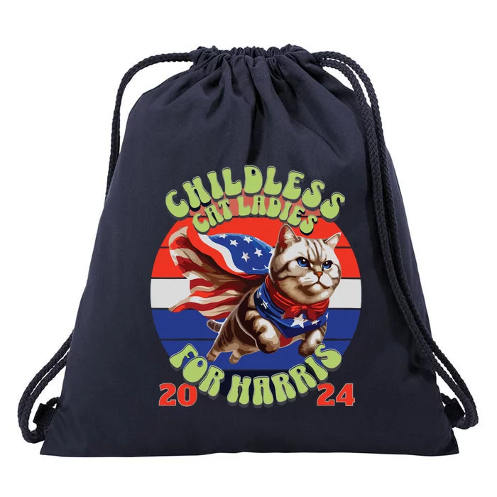 Childless Cat Ladies For Harris 2024 Drawstring Bag