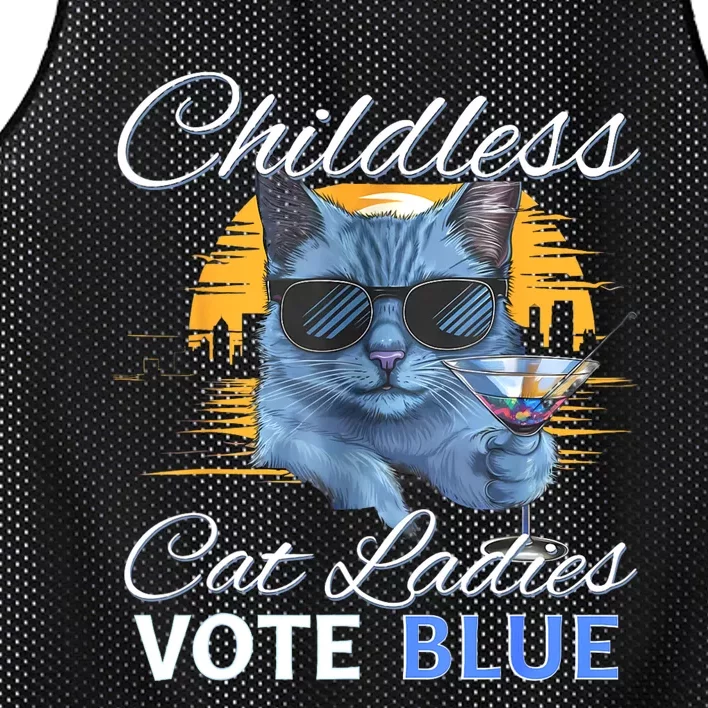 Childless Cat Ladies Vote Blue In November Kamala President Mesh Reversible Basketball Jersey Tank