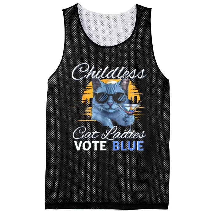 Childless Cat Ladies Vote Blue In November Kamala President Mesh Reversible Basketball Jersey Tank