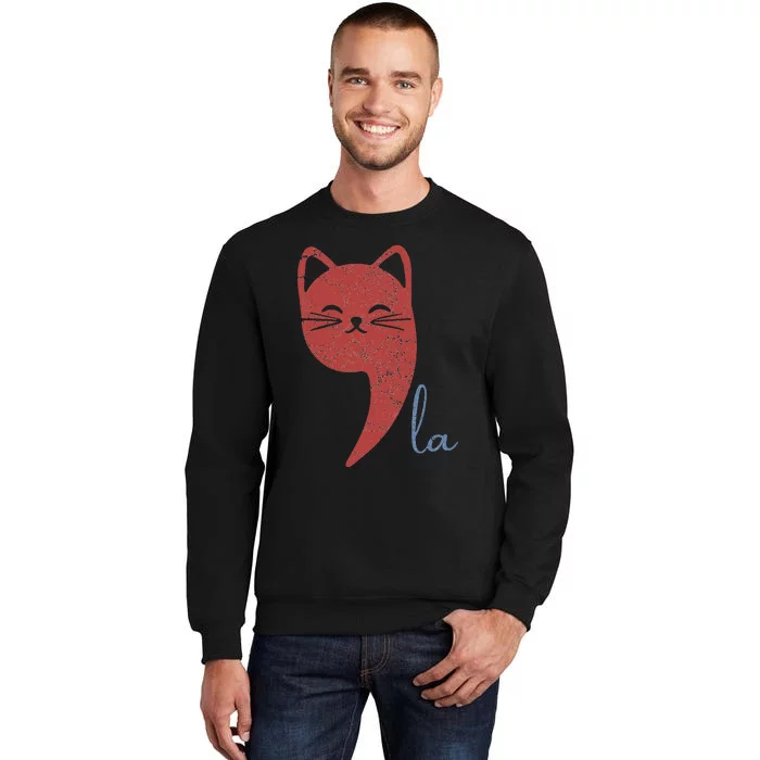 Cat Comma La Funny Kamala Harris For President 2024 Sweatshirt