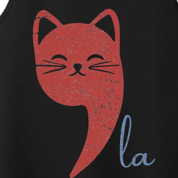 Cat Comma La Funny Kamala Harris For President 2024 Performance Tank