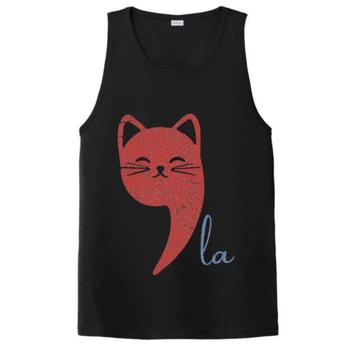 Cat Comma La Funny Kamala Harris For President 2024 Performance Tank