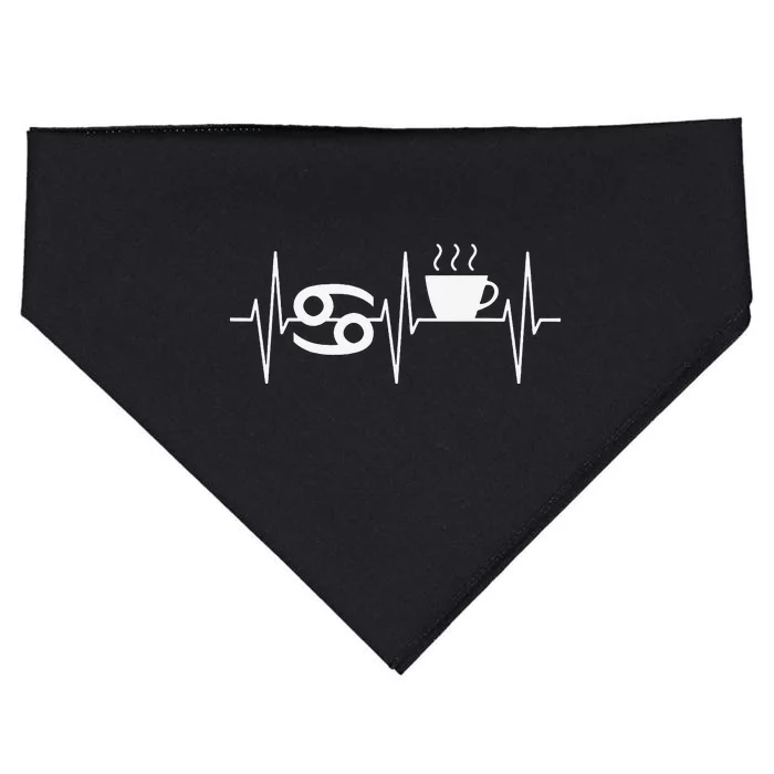 Cancer Coffee Lover Astrology Symbol Zodiac Sign USA-Made Doggie Bandana