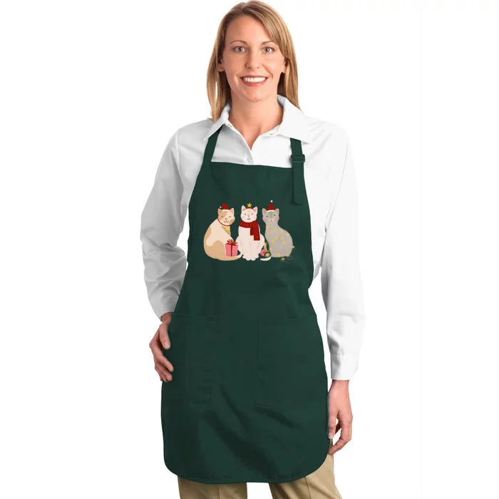 Catmas Cat Lover Cute Christmas Full-Length Apron With Pocket