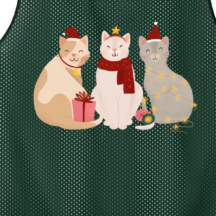 Catmas Cat Lover Cute Christmas Mesh Reversible Basketball Jersey Tank