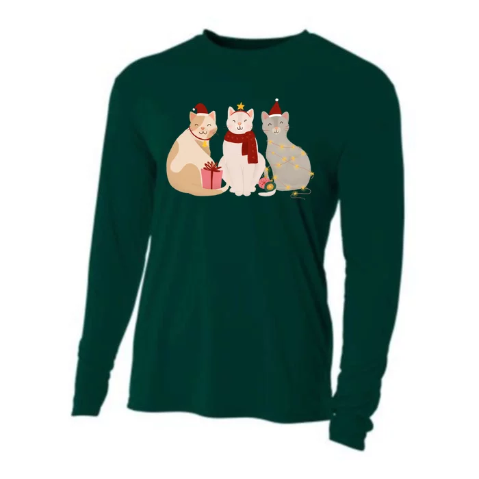 Catmas Cat Lover Cute Christmas Cooling Performance Long Sleeve Crew