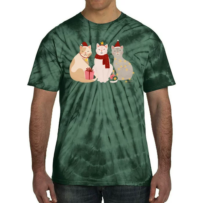 Catmas Cat Lover Cute Christmas Tie-Dye T-Shirt