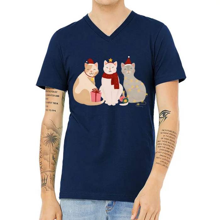 Catmas Cat Lover Cute Christmas V-Neck T-Shirt