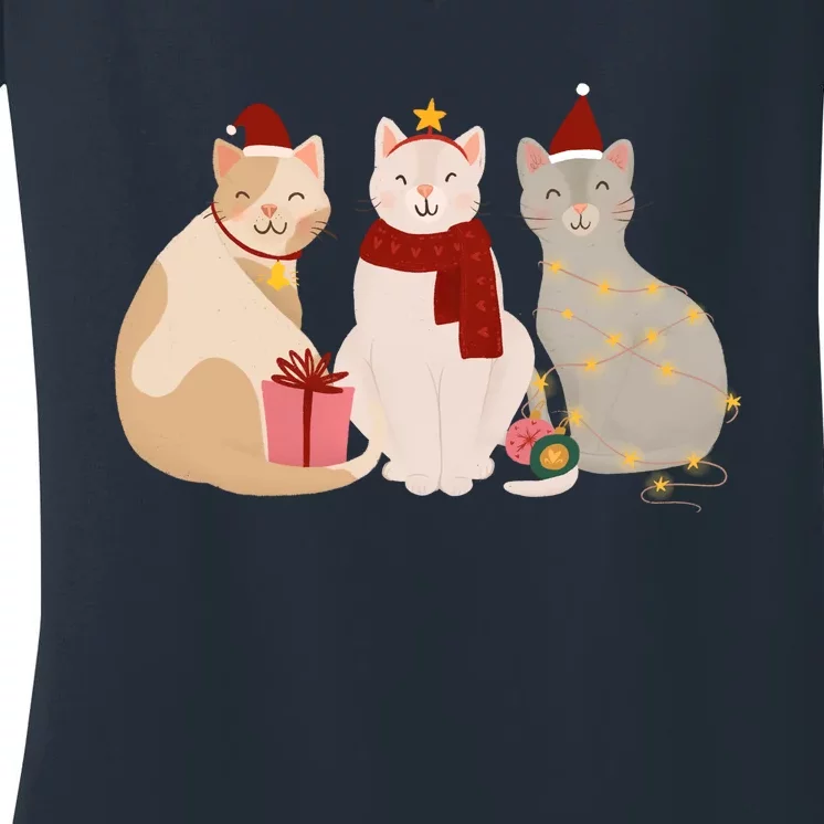 Catmas Cat Lover Cute Christmas Women's V-Neck T-Shirt