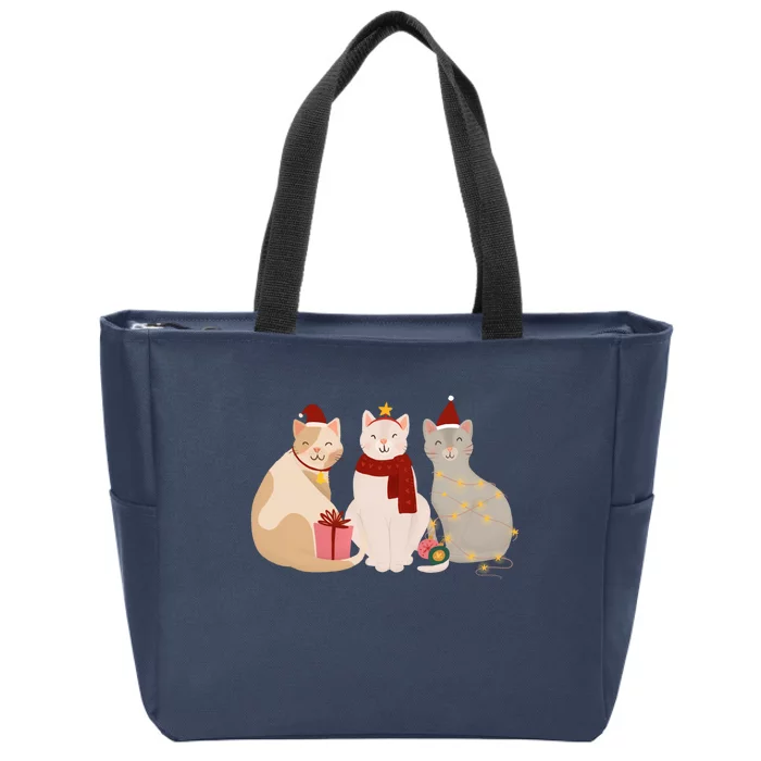 Catmas Cat Lover Cute Christmas Zip Tote Bag