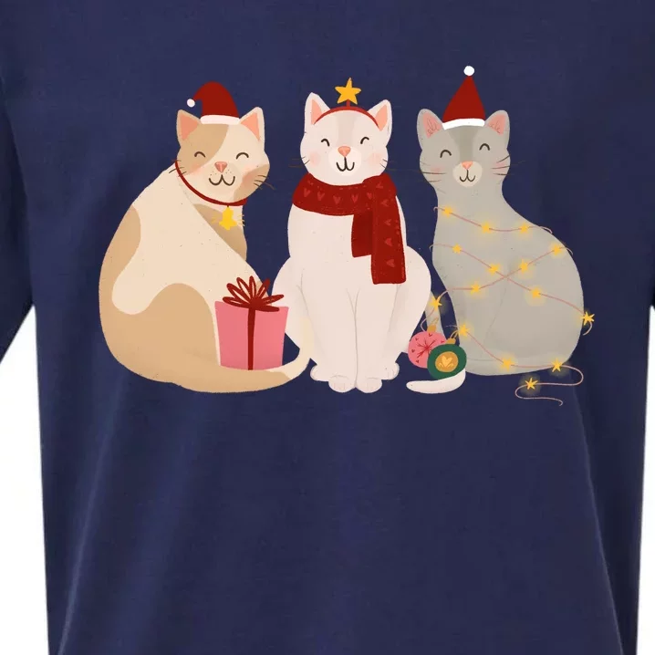 Catmas Cat Lover Cute Christmas Sueded Cloud Jersey T-Shirt