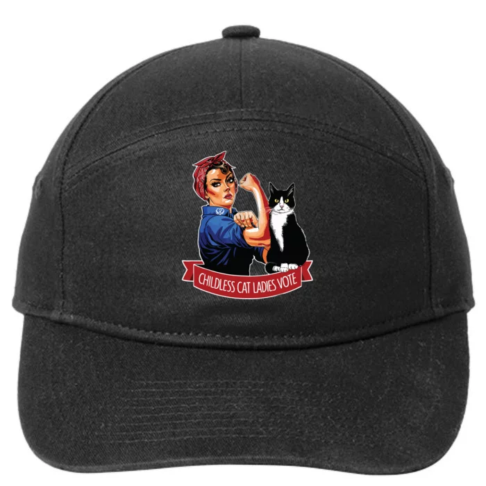 Childless Cat Ladies Vote Rosie The Riveter 7-Panel Snapback Hat