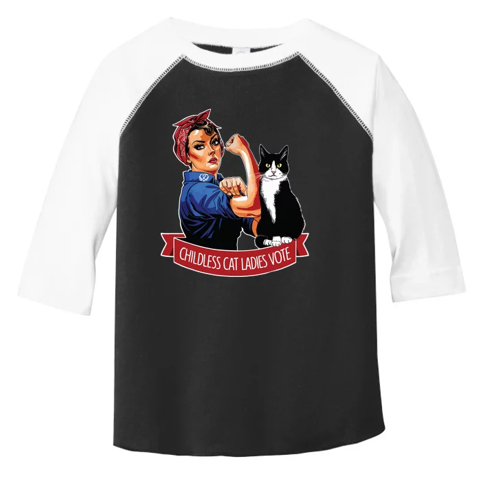 Childless Cat Ladies Vote Rosie The Riveter Toddler Fine Jersey T-Shirt