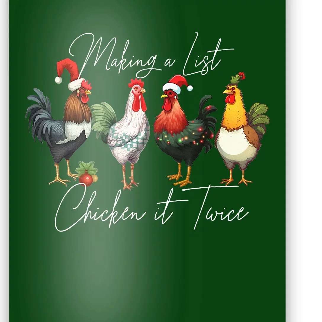 Christmas Chicken Lover Xmas Santa Hat Funny Farm Gift Poster