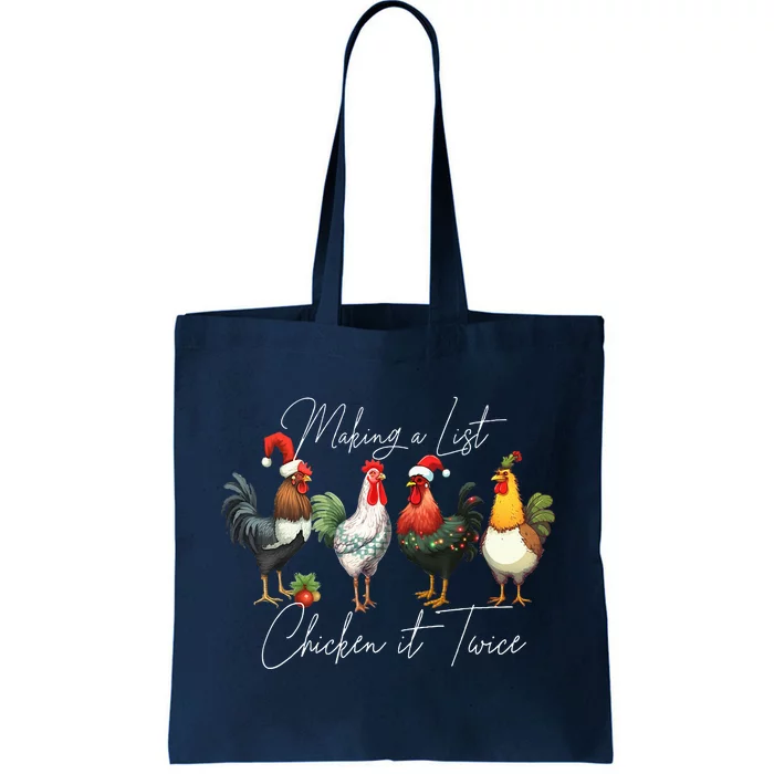 Christmas Chicken Lover Xmas Santa Hat Funny Farm Gift Tote Bag