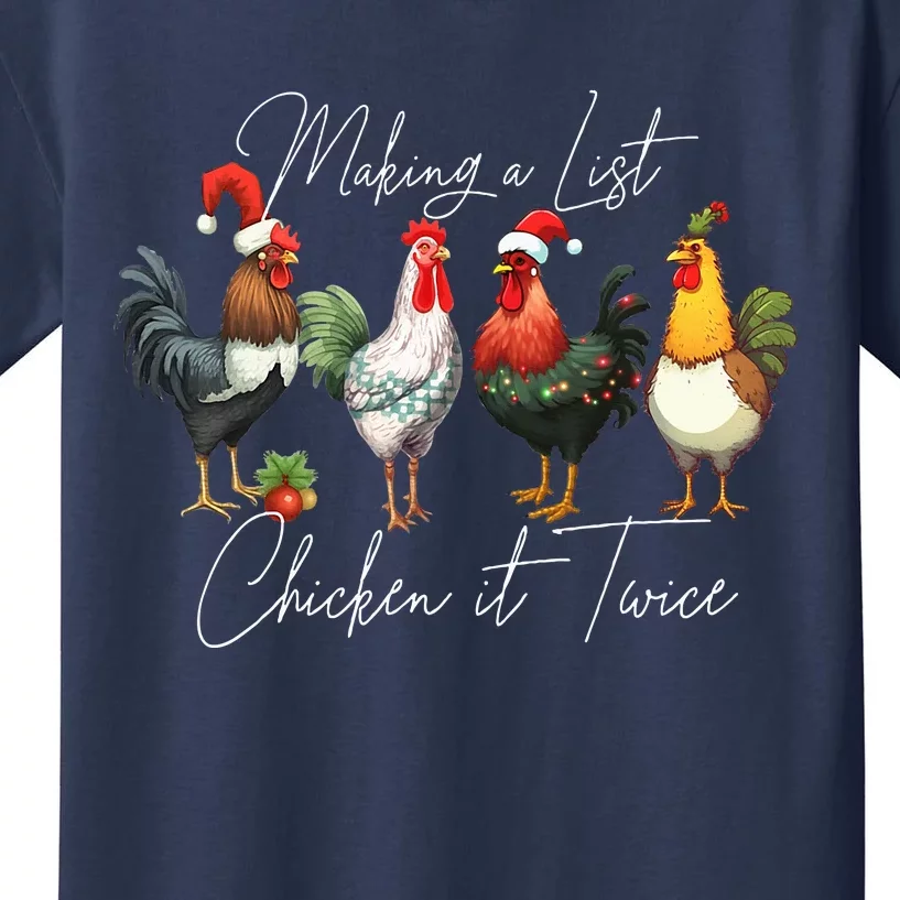 Christmas Chicken Lover Xmas Santa Hat Funny Farm Gift Kids T-Shirt