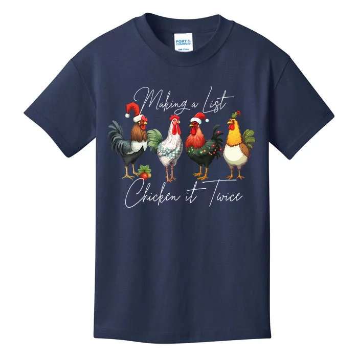 Christmas Chicken Lover Xmas Santa Hat Funny Farm Gift Kids T-Shirt