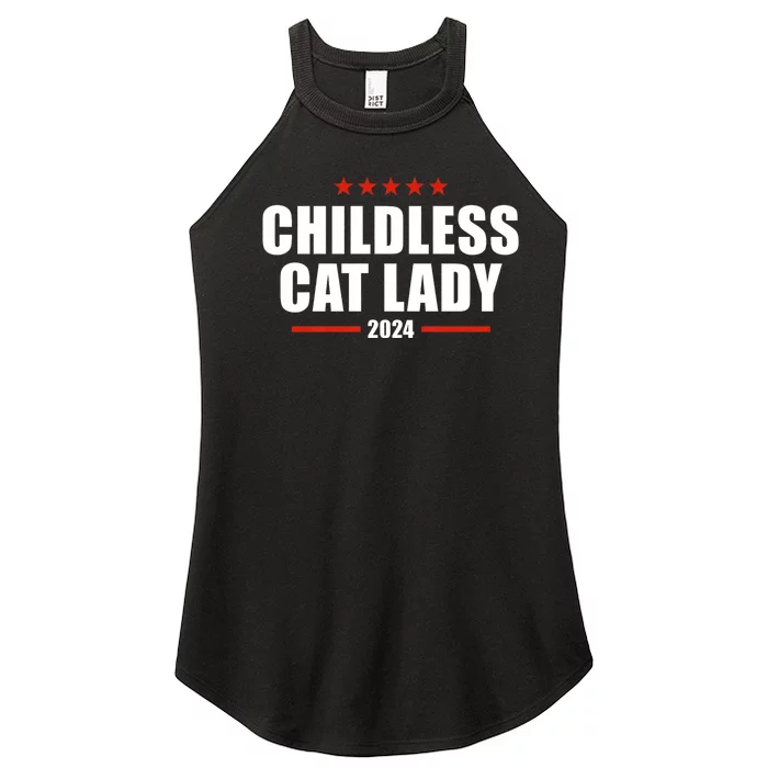 Childless Cat Lady 2024 Childless Cat Lady Women’s Perfect Tri Rocker Tank