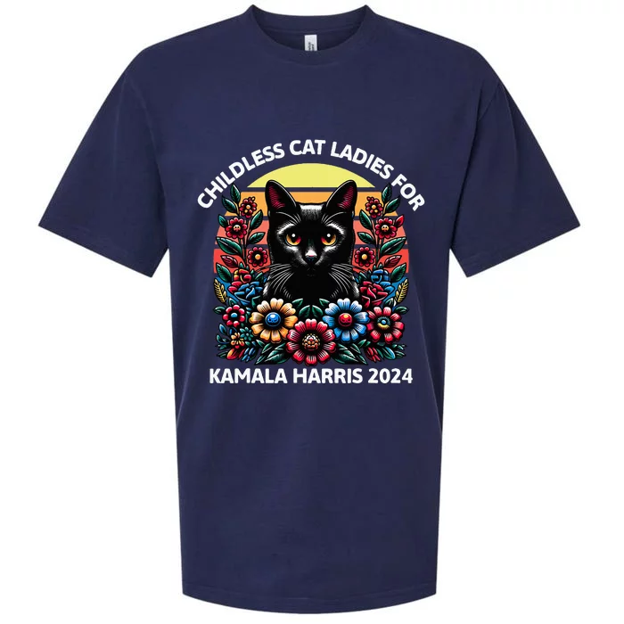 Childless Cat Ladies For Kamala Harris 2024 Sueded Cloud Jersey T-Shirt