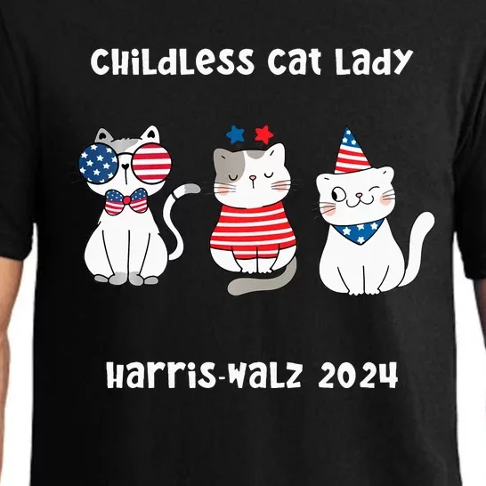 Childless Cat Lady Viral Pop Culture Meme Election 2024 Pajama Set