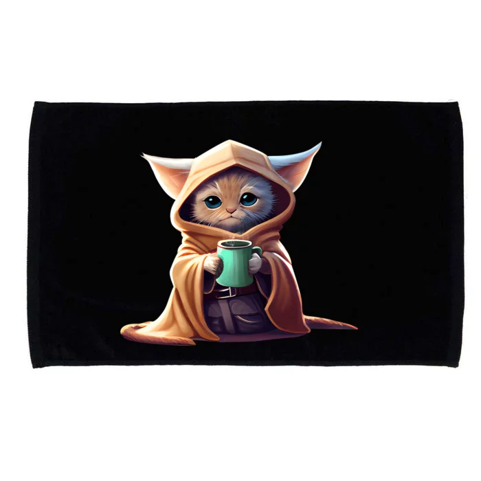 Cat Coffee Lover Kitten Baby Cute Adorable Fan Art Gift Microfiber Hand Towel