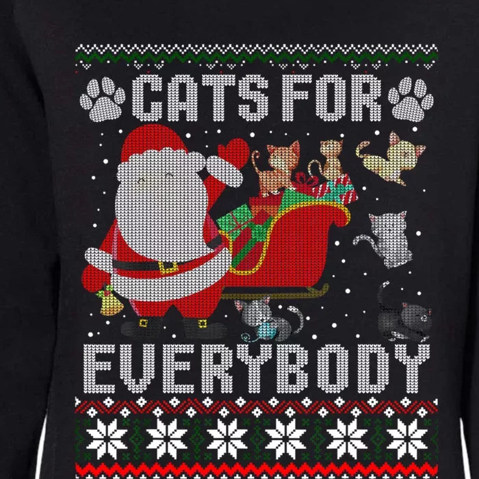 Cute Cat Lover Ugly Sweater Cats For Everybody Christmas Gift Womens California Wash Sweatshirt