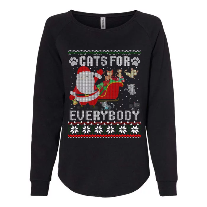 Cute Cat Lover Ugly Sweater Cats For Everybody Christmas Gift Womens California Wash Sweatshirt