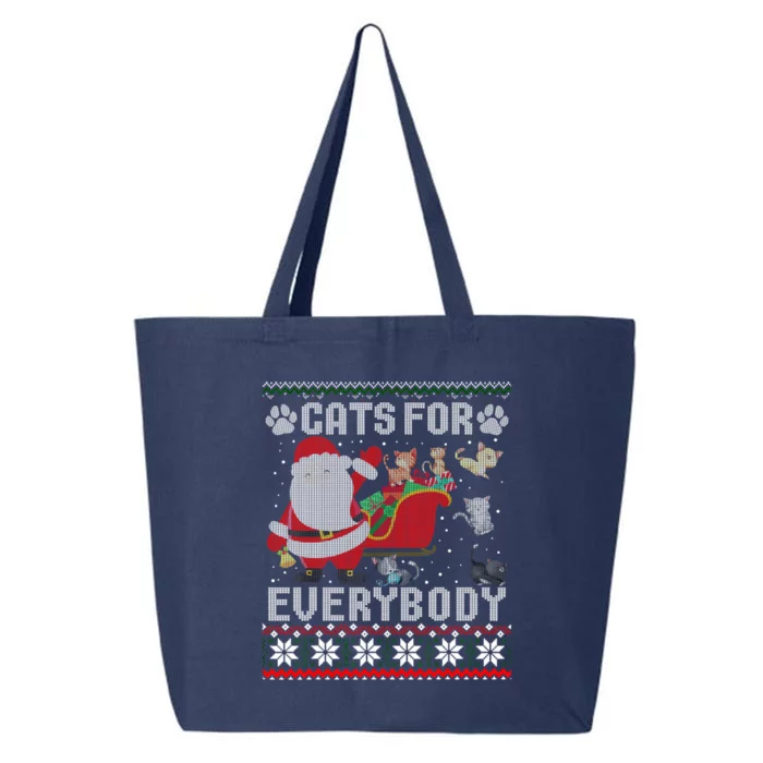 Cute Cat Lover Ugly Sweater Cats For Everybody Christmas Gift 25L Jumbo Tote