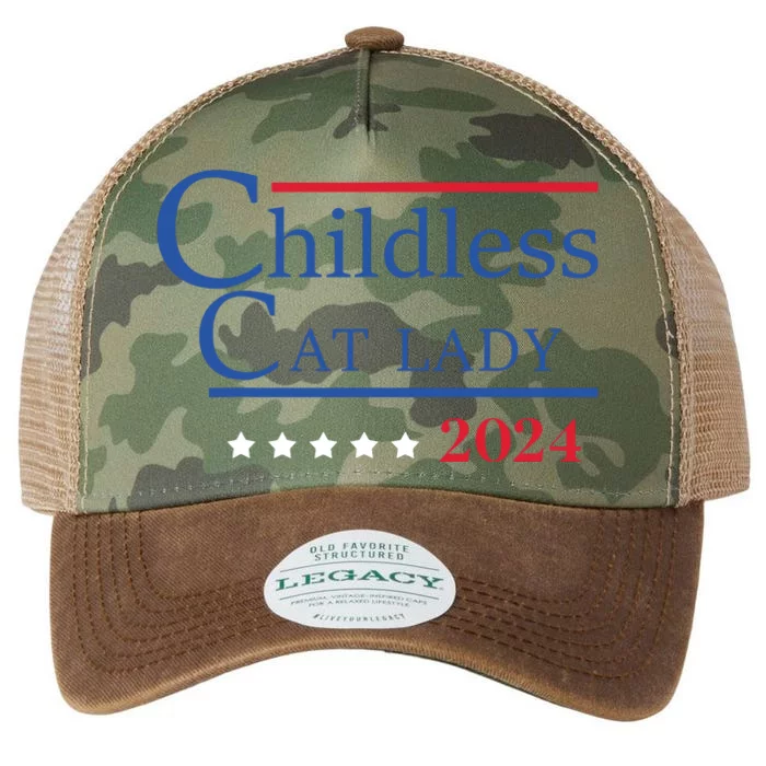 Childless Cat Lady 2024 Ladies Is Voting Kamala Legacy Tie Dye Trucker Hat