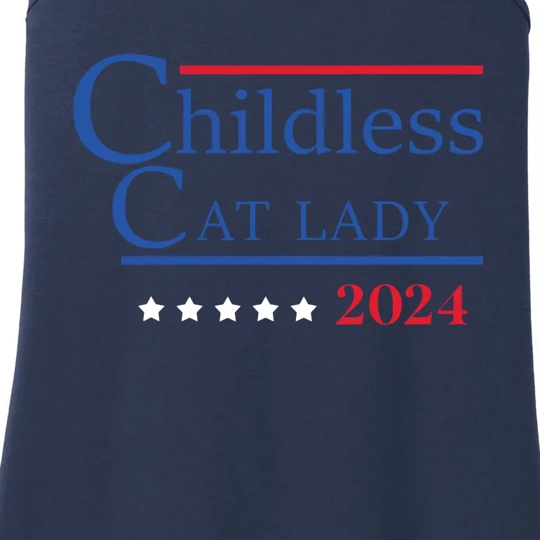 Childless Cat Lady 2024 Ladies Is Voting Kamala Ladies Essential Tank