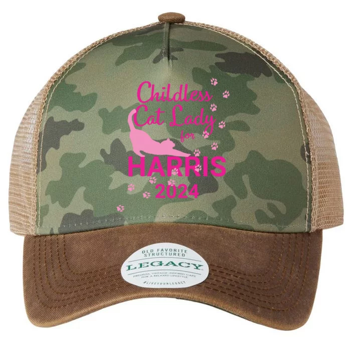 Childless Cat Lady For Harris 2024 Legacy Tie Dye Trucker Hat