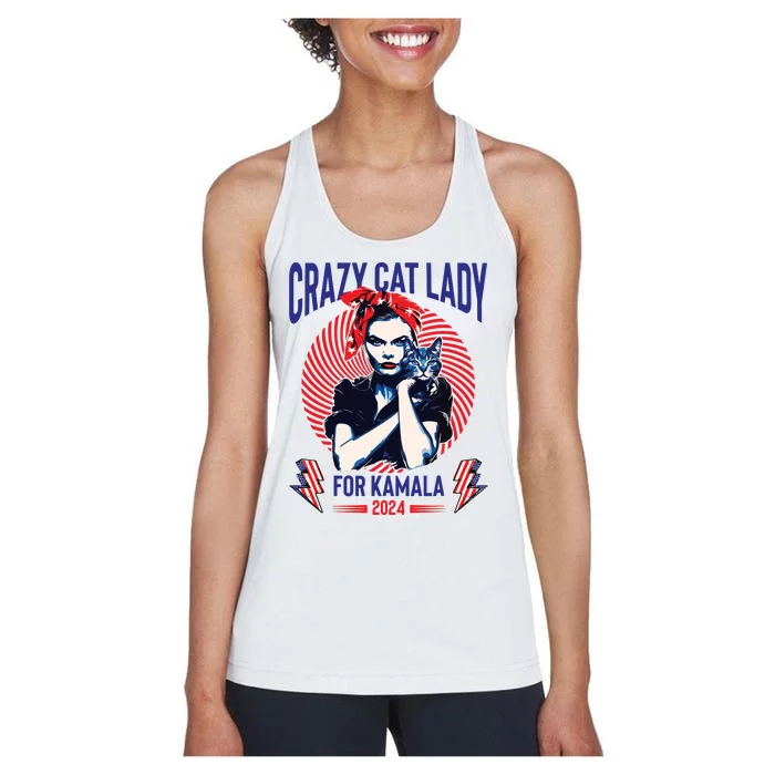 Crazy Cat Lady For Kamala 2024 Kamala Election 2024 Vote Women's Racerback Tank