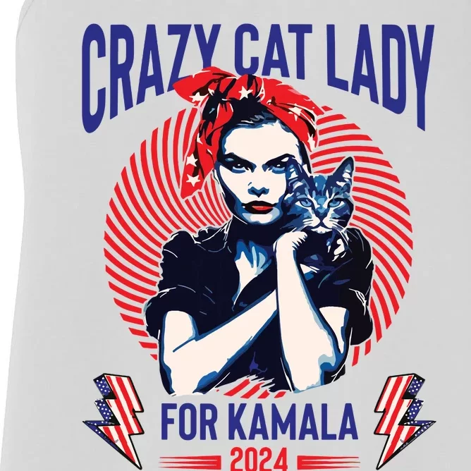 Crazy Cat Lady For Kamala 2024 Kamala Election 2024 Vote Women's Racerback Tank