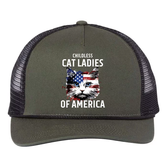 Childless Cat Lady Retro Rope Trucker Hat Cap