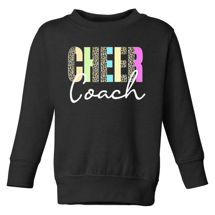 Cheer Coach Leopard Cheerleading Cute Cheer Coach Toddler Sweatshirt