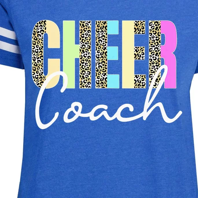 Cheer Coach Leopard Cheerleading Cute Cheer Coach Enza Ladies Jersey Football T-Shirt