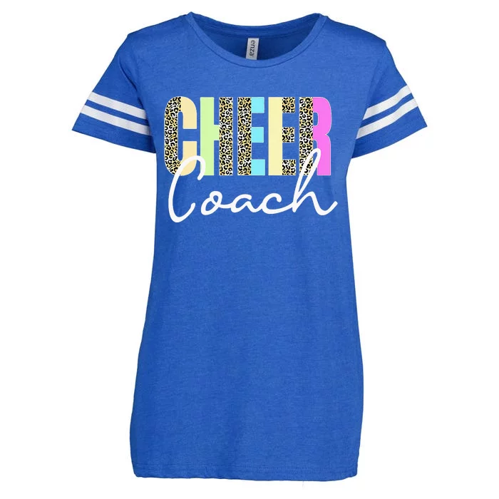 Cheer Coach Leopard Cheerleading Cute Cheer Coach Enza Ladies Jersey Football T-Shirt