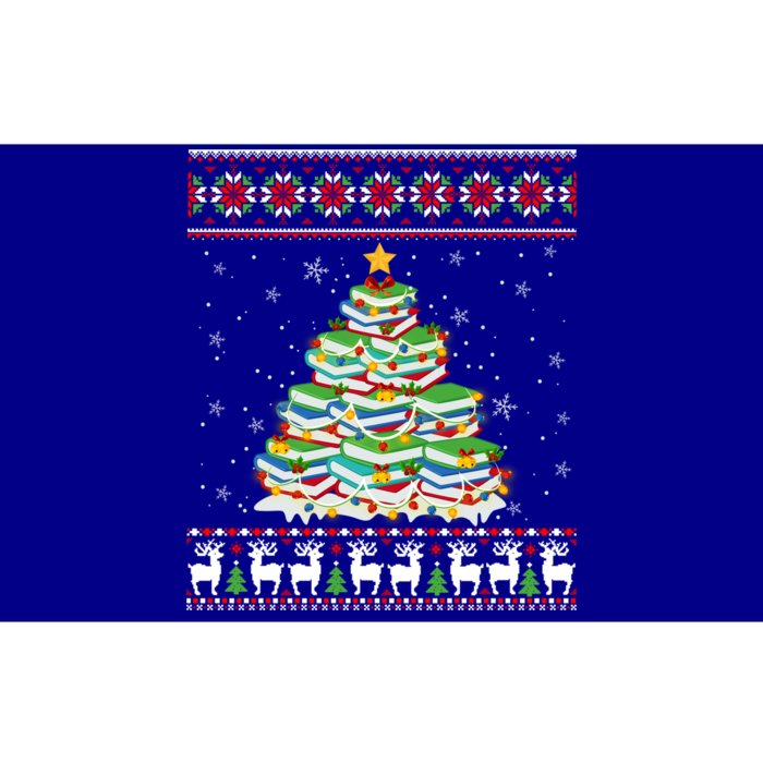 Cute Christmas Library Tree Gift Librarian And Book Ugly Gift Bumper Sticker