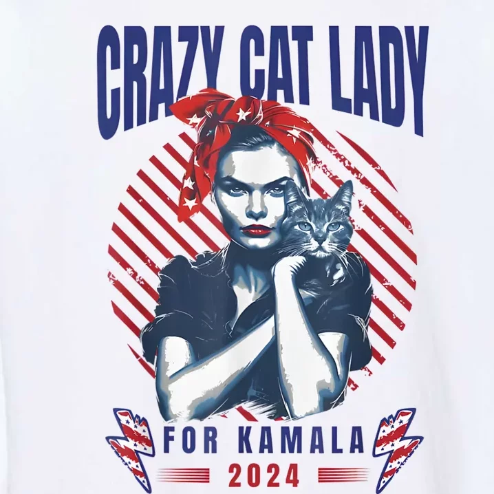 Crazy Cat Lady For Kamala 2024 Garment-Dyed Sweatshirt