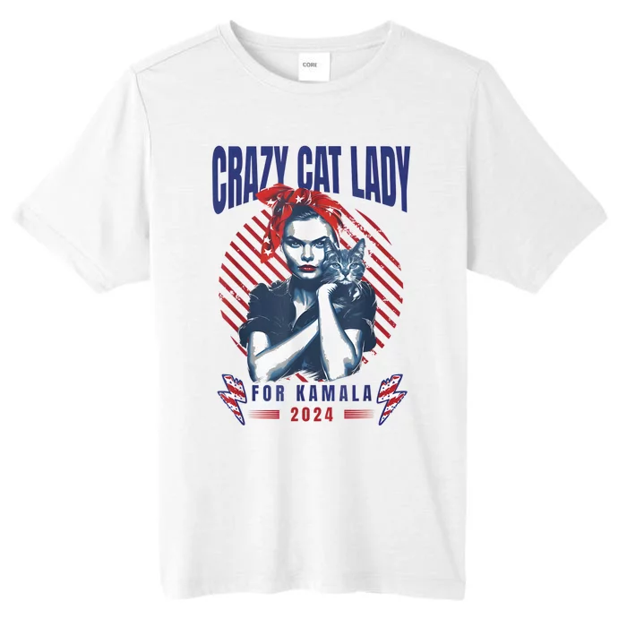 Crazy Cat Lady For Kamala 2024 ChromaSoft Performance T-Shirt