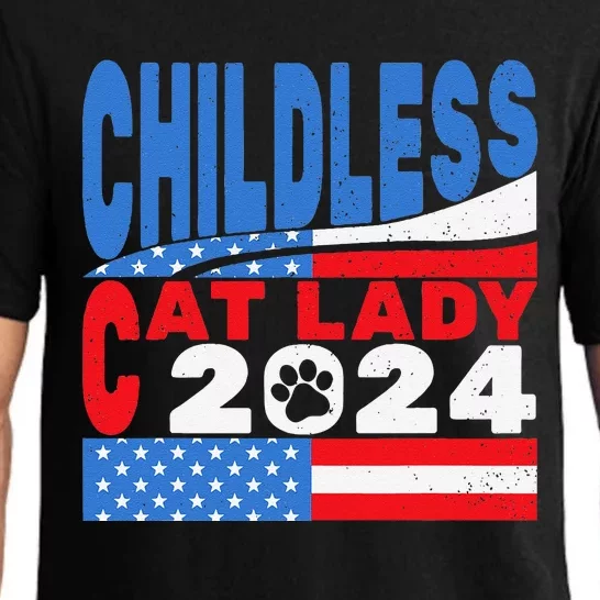 Childless Cat Lady Usa Voting Election 2024 Pajama Set