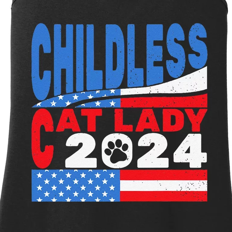 Childless Cat Lady Usa Voting Election 2024 Ladies Essential Tank