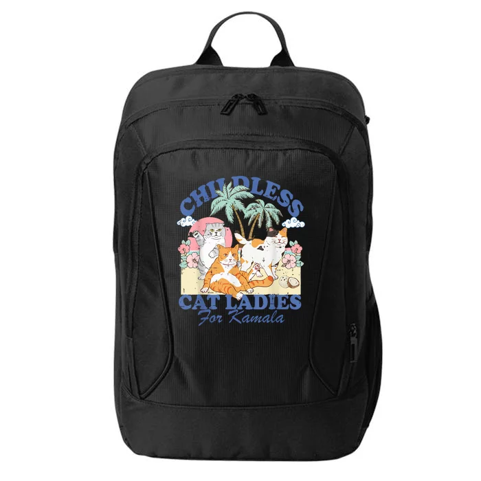 Childless Cat Lady For Kamala Harris 2024 Election Funny Cat City Backpack