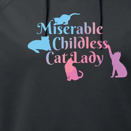 Childless Cat Ladies Against Fascism Performance Fleece Hoodie