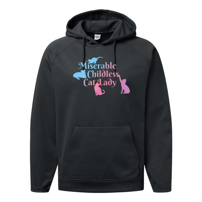 Childless Cat Ladies Against Fascism Performance Fleece Hoodie