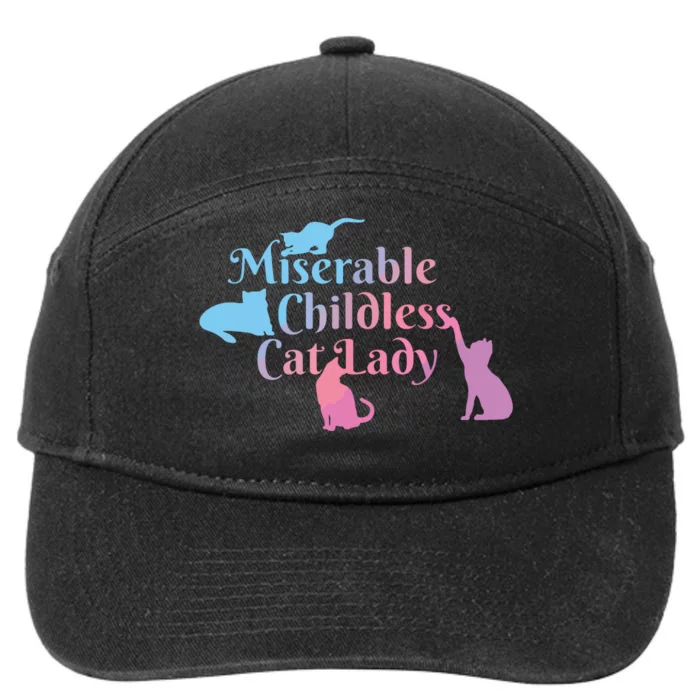 Childless Cat Ladies Against Fascism 7-Panel Snapback Hat