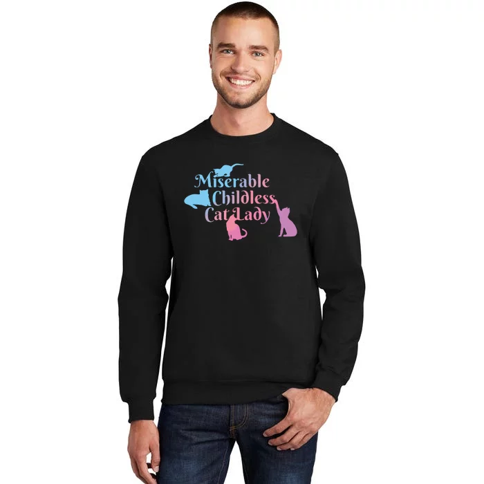 Childless Cat Ladies Against Fascism Tall Sweatshirt