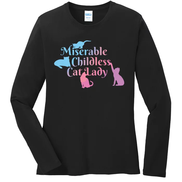 Childless Cat Ladies Against Fascism Ladies Long Sleeve Shirt